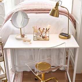 Andi Glass And Gold Brush Holder