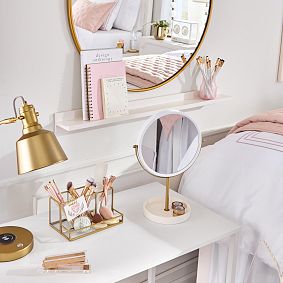 Andi Glass And Gold Brush Holder