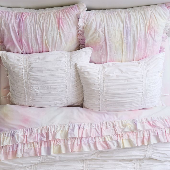 LoveShackFancy Bow Ruffle Tie-Dye Sheet Set