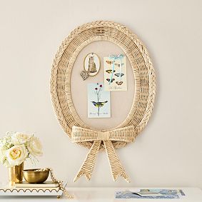 LoveShackFancy Rattan Bow Pinboard (18"x28")