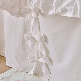 LoveShackFancy Vaulted Twin XL Bows Bedskirt