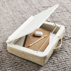 Adjustable Corduroy Lapdesk with Storage-Sand