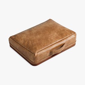 Adjustable Faux Leather Lapdesk with Storage-Caramel