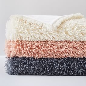 Curly Mongolian Faux-Fur Throw