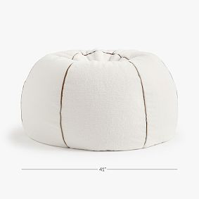 Large Camden Faux Fur Ivory Bean Bag Chair Slipcover Only