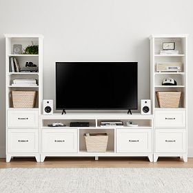 Hampton Media Tower with Drawers (100")