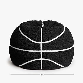 Large Basketball Sherpa Black Bean Bag Chair Slipcover Only