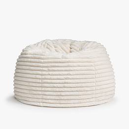 Large Channel Cloud Ivory Bean Bag Chair