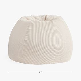 Large Corduroy Ivory Bean Bag Chair Slipcover Only