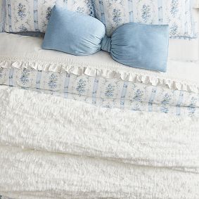 LoveShackFancy Sweet Bows Faux Fur Throw