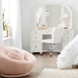 18. Cozy and Plush Vanity