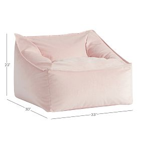 Large Everyday Velvet Rose Modern Bean Bag Lounger