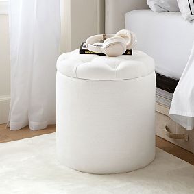 Tufted Round Storage Ottoman