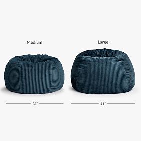 Chamois Midnight Blue Bean Bag Chair Slipcover Only