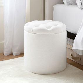Tufted Round Storage Ottoman