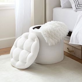 Tufted Round Storage Ottoman