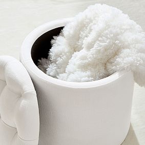 Tufted Round Storage Ottoman