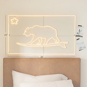 Surfing Bear Neon Wall Light