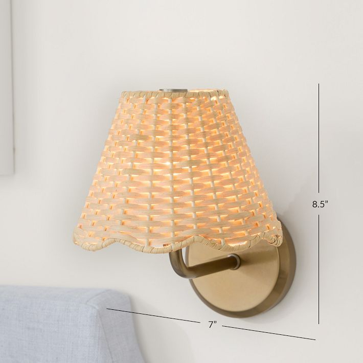 ValueLights Kincaid Rechargeable Easy Fit Wall Light With Fabric Shade - View #6