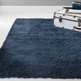 Ultra Plush Shag Wool Rug - Navy