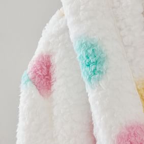 Rainbow Dot Cozy Sherpa Robe