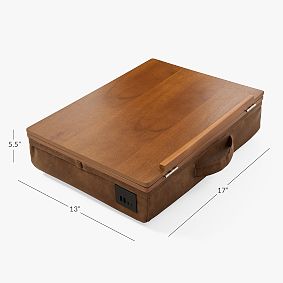 Vegan Leather Caramel Walnut Charging Lapdesk