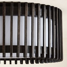 Blaine Wooden Drum Flush Mount (17&quot;)