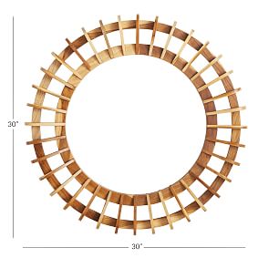 Blaine Wooden Slat Framed Mirror (30&quot;)