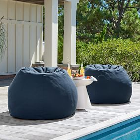 Large Canvada Ink Blue Indoor/Outdoor Bean Bag Chair
