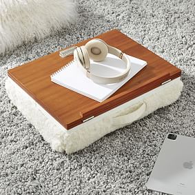 Cozy Sherpa Adjustable Lapdesk - Cream