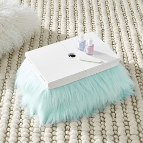 Faux-Fur Mani Pedi Lapdesk - Himalayan Plume