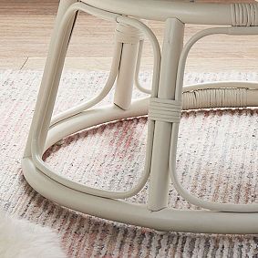 Feathery Faux-Fur Porcelain Blue Papasan Chair