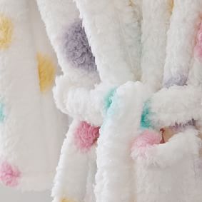 Rainbow Dot Cozy Sherpa Robe