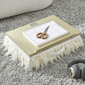 Faux-Fur Adjustable Lapdesk - Llama