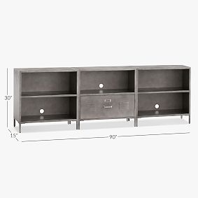 Locker Drawer &amp; Double Cubby Bookcase Set (90")