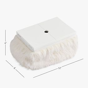 Mani Pedi Feathery Fur Lapdesk-Ivory