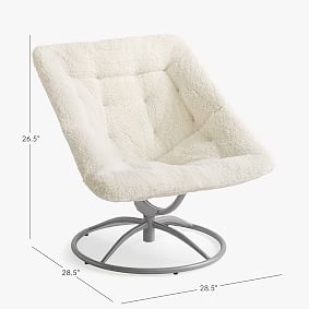 Sherpa Ivory Square Hang-A-Round Swivel Chair
