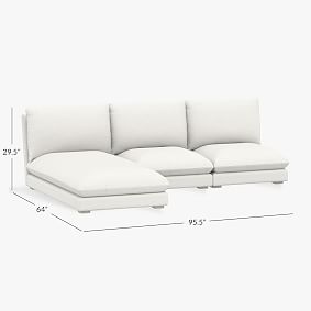 Skye Armless L-Shaped Sectional Set with Chaise (95.5&quot;)