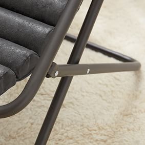 Textured Faux Suede Charcoal Channeled Sling Chair