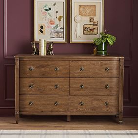 Chris Loves Julia Aged Oak 6-Drawer Dresser (56w x 20d&quot;)