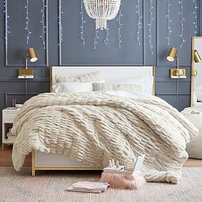 Ruched Faux Fur Comforter