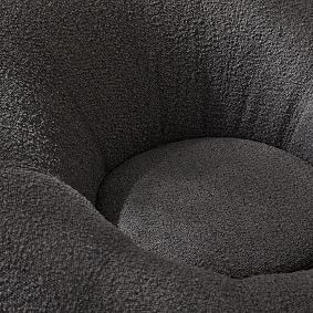 Chunky Boucle Charcoal Groovy Swivel Chair