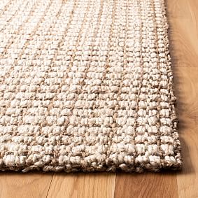 Light Brown Grid Jute Rug