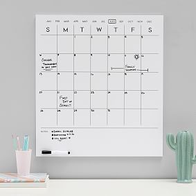 No Nails Frameless Dry Erase Calendar (24&quot;x27&quot;)