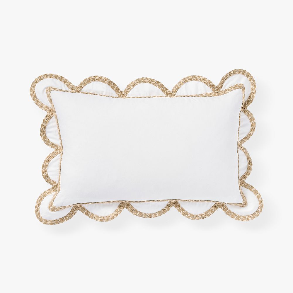 Open Box: Scallop Jute Pillow Cover, 14&quot; x 22&quot;