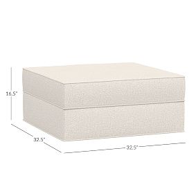 Piped Cushy Ottoman with Storage (32.5")