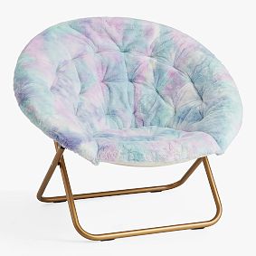 Faux-Fur Tie-Dye Hang-A-Round Chair