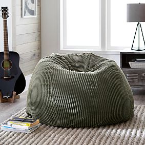 Large Chamois Olive Bean Bag Chair