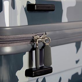 Channeled Hard-Sided Gray Camo Carry-on Spinner