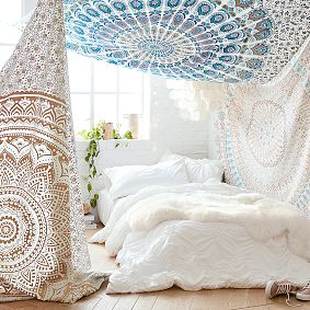 Printed Tapestry, Blue/Green